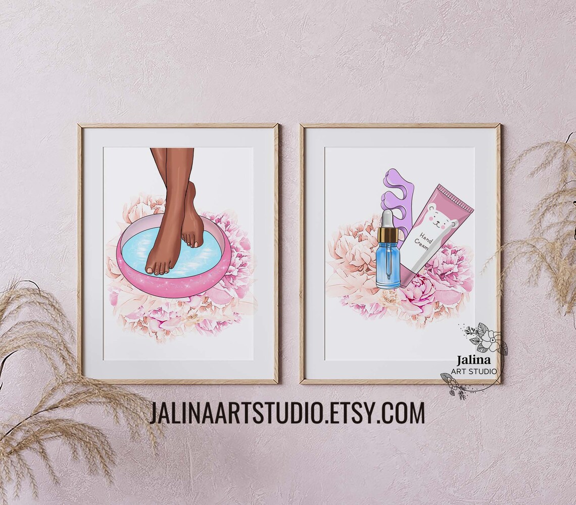 3 Piece Wall Art for Nail Salon Decor Nail Tech Gift Blush Etsy