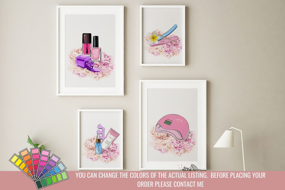 Nail Salon Wall Decor Printable Wall Art for Nail Studio Etsy