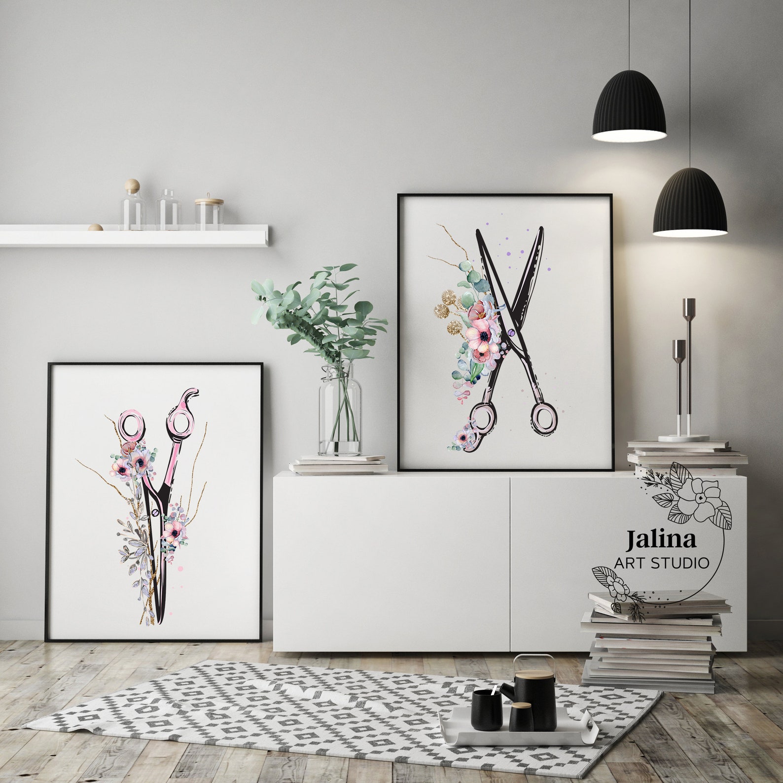 Hair Salon Wall Art Set of 3 Pieces Hair Salon Pictures Etsy