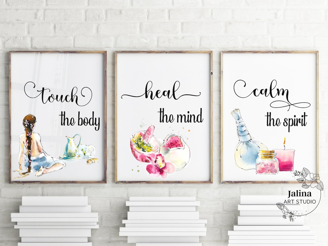 Spa Wall Art, Massage Room Decor, Spa Decor, Massage Therapy Art