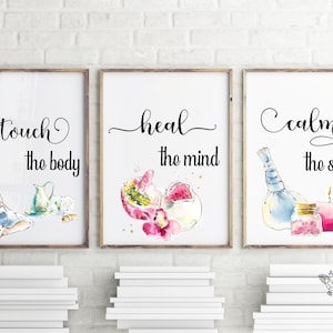 Spa wall art, Massage Room Decor, Spa decor, Massage Therapy Art, Meditation Room wall decor, Massage Quotes