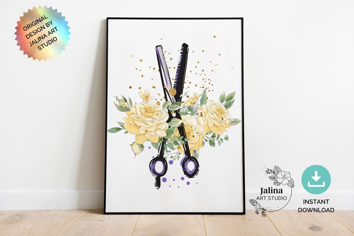 Hair Salon Decor Hair Salon Printable Wall Art 3 Piece Wall Etsy