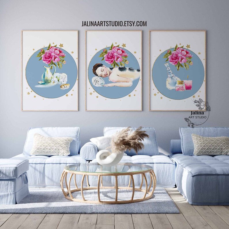 Spa Decor Spa Salon Wall Art Set of 3 Prints Massage Room Etsy
