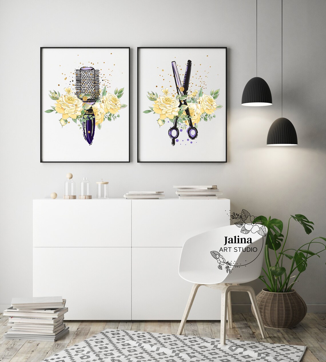 Hair Salon Decor Hair Salon Printable Wall Art 3 Piece Wall Etsy