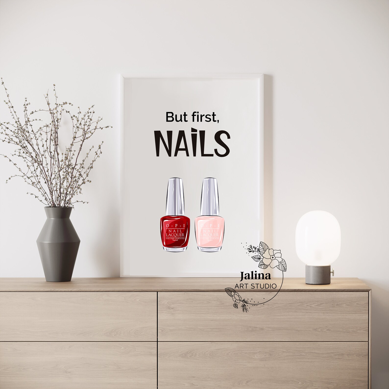 Nail polish bottle poster Girly wall art Nail Salon Decor Etsy