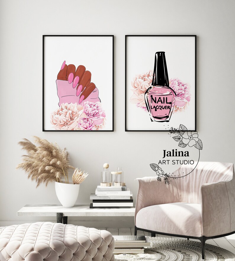 Nail Salon Decor Gallery Wall Set Beauty Salon Decor Nail Etsy