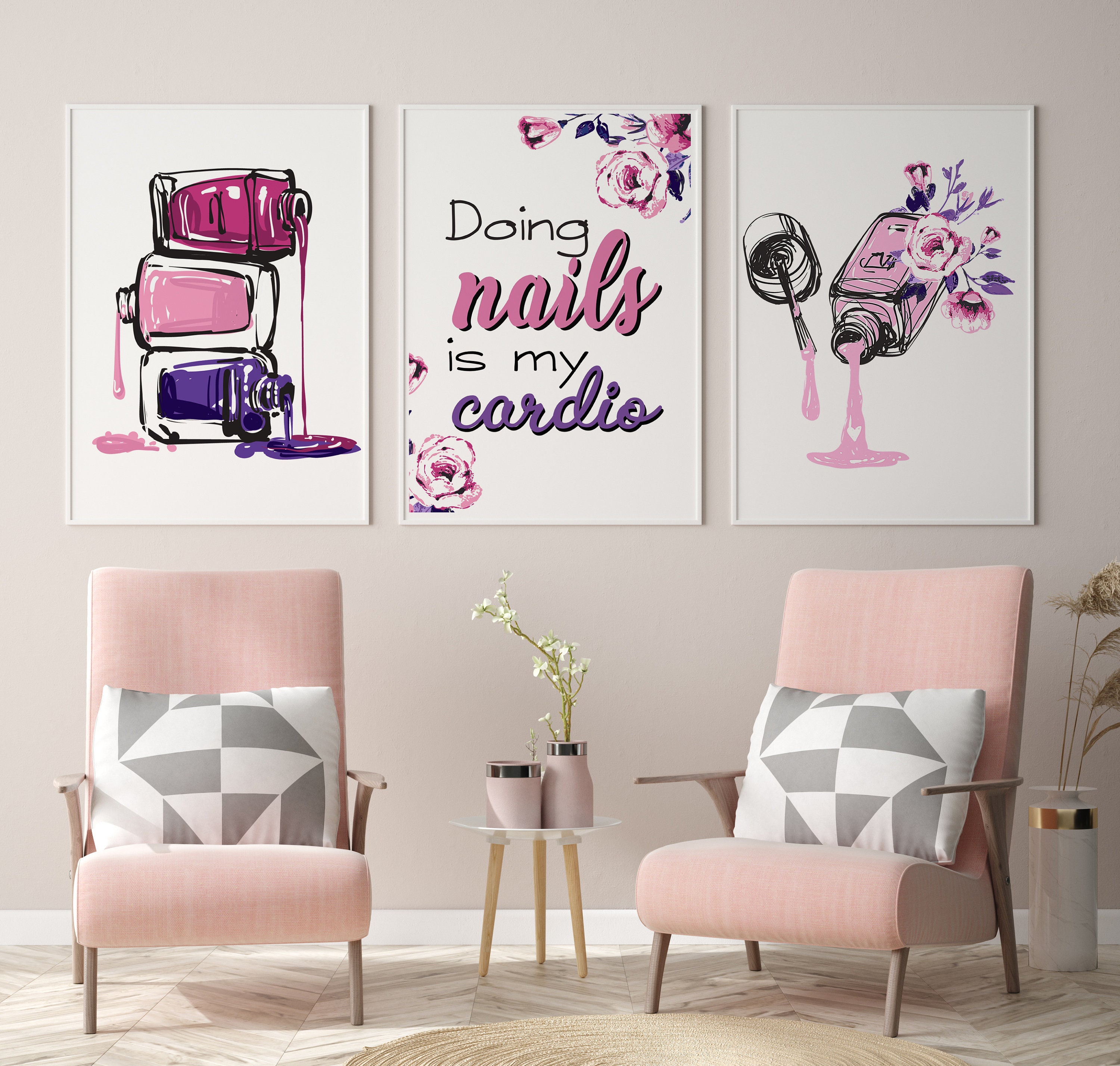 Nail Salon Wall Art Set of 3 Posters | Etsy