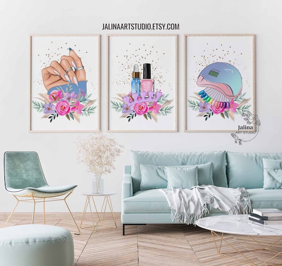 Nail Room Wall Decor, Set of 3 Prints, Nail Tech Gift, Nail Salon Decor,  Beauty Salon Wall Art, Spa Wall Art DIGITAL DOWNLOAD 