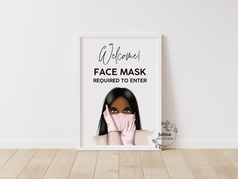 Face Mask Required Printable Poster for Nail Salon Wear a Etsy