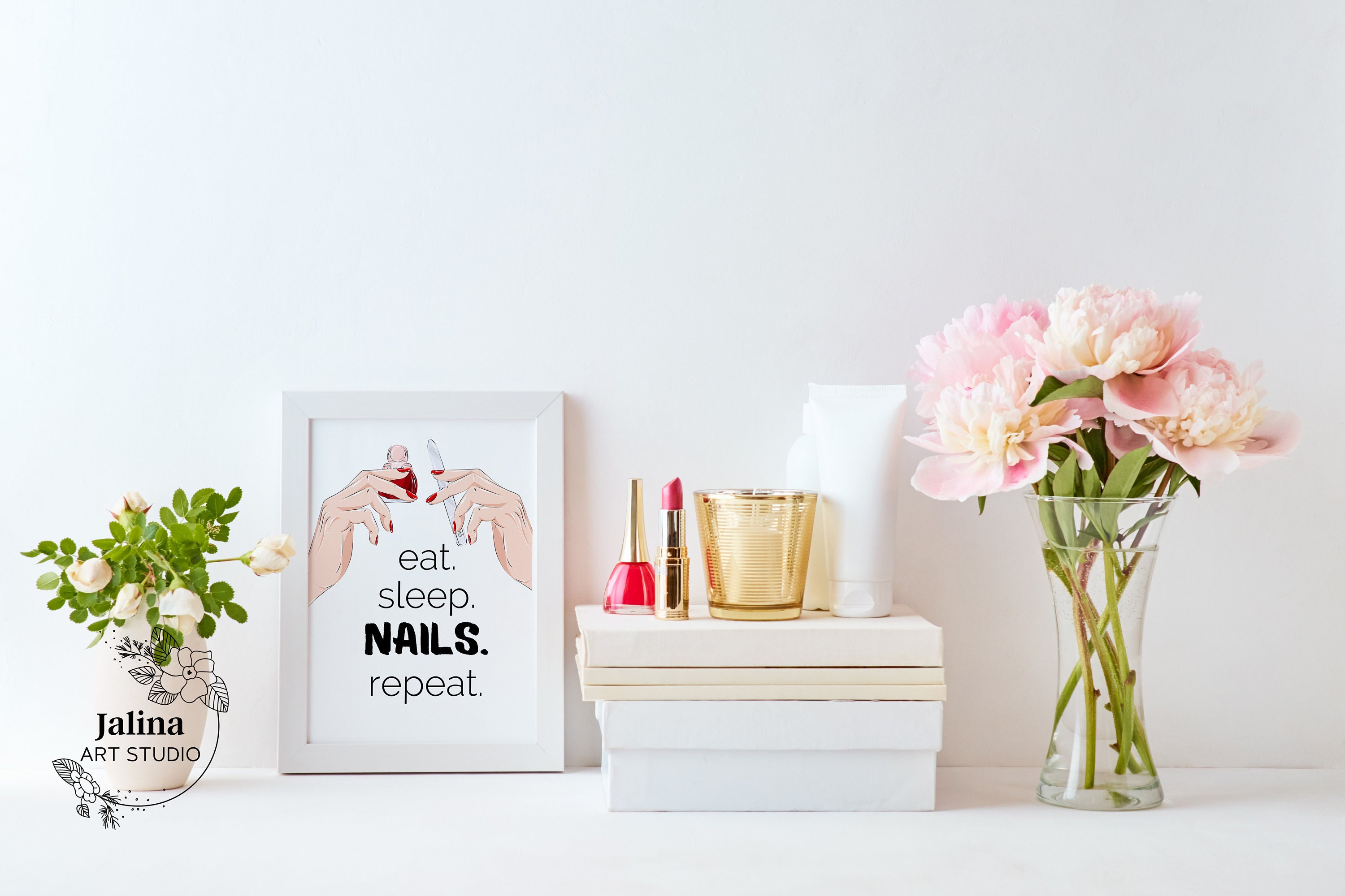 Nail salon decor Nail quote poster printable wall art Beauty Etsy