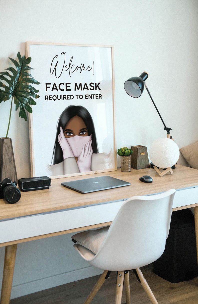 Face Mask Required Printable Poster for Nail Salon Wear a Etsy