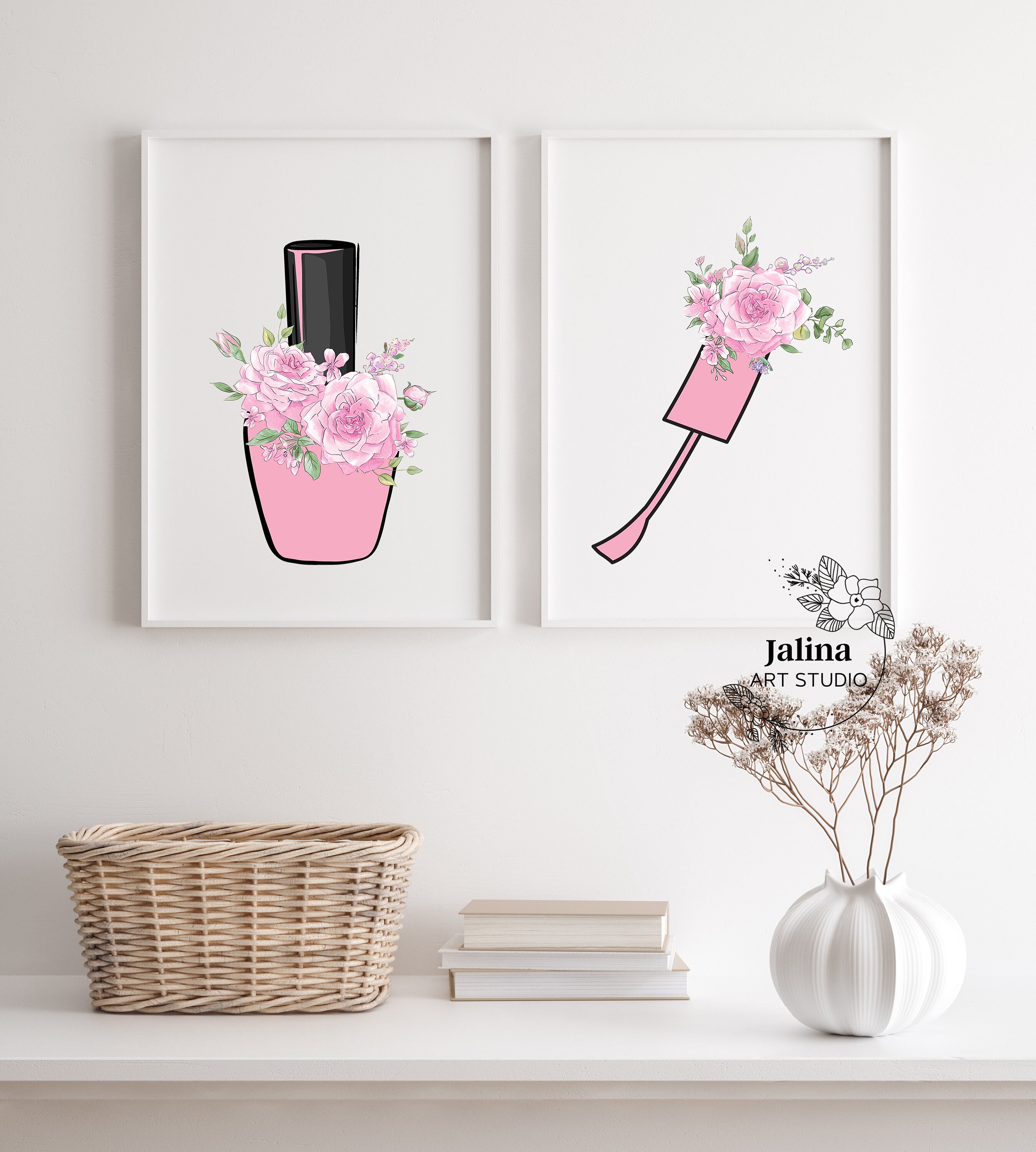 Nail Salon wall art Printable wall art for Nail studio set of Etsy