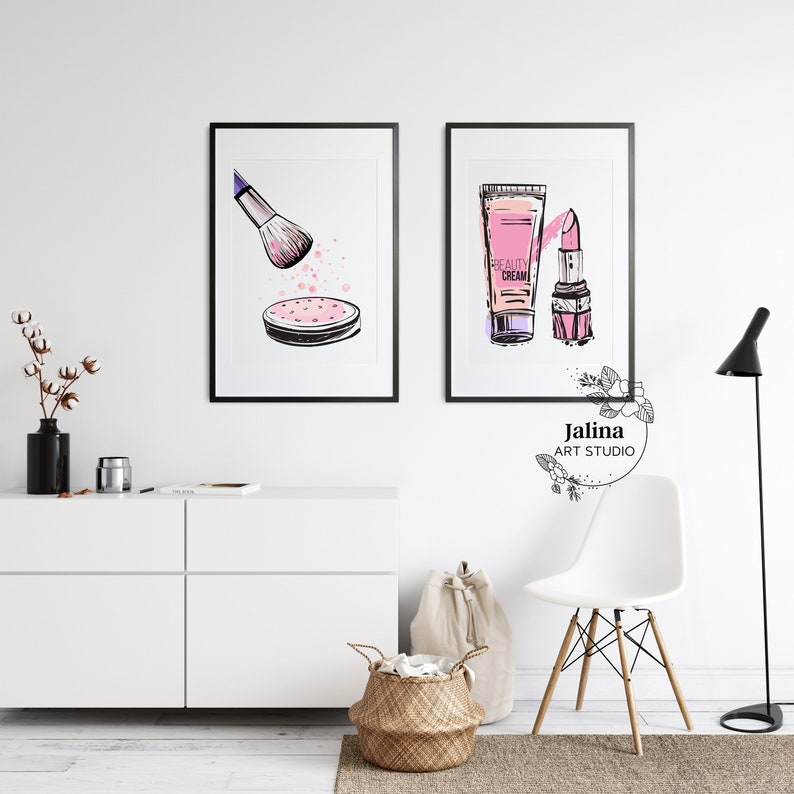 Makeup Room Wall Decor Makeup Studio Set of 3 Wall Art Etsy