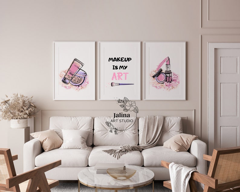 Makeup Wall Art Makeup Prints Beauty Salon Decor Glam Wall Etsy