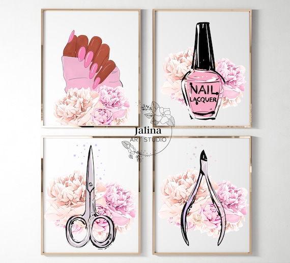  Denozer - Salon Nail Room Wall Decor Canvas Wall Art