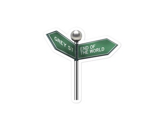 Grey Street Sign Sticker: Durable Vinyl Decal