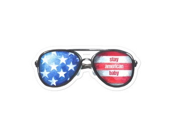 American Baby Sticker: Patriotic Sunglasses Vinyl Decal