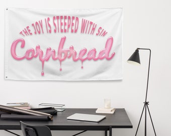 Cornbread Flag: Pink Lettering Wall Decor