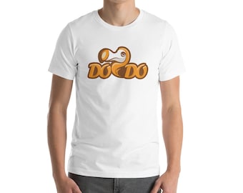 May include: White t-shirt with a cartoon dodo bird graphic and the text "DO DO" in orange.
