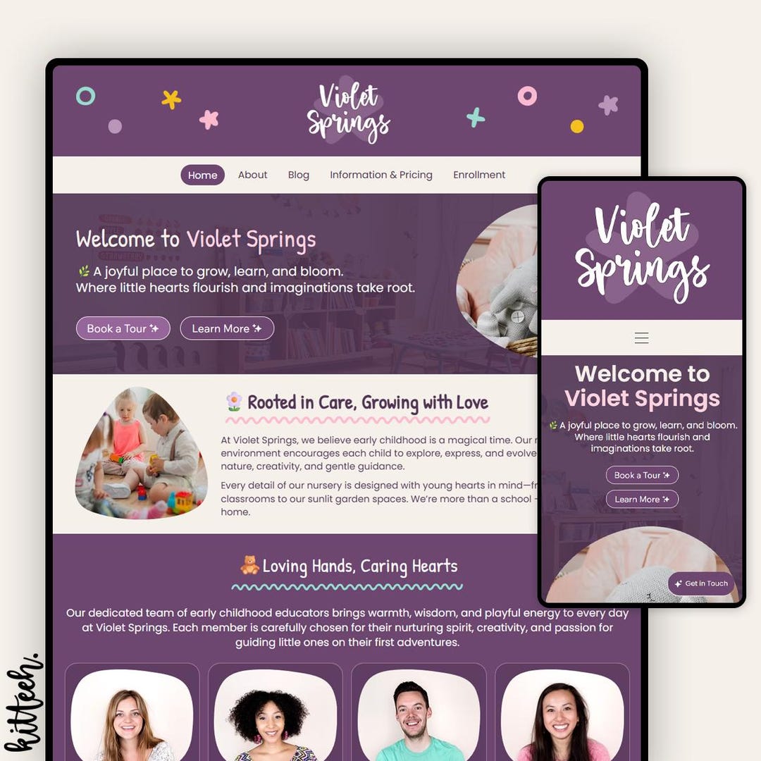 Childcare Wix Studio Website Template, Preschool Wix Template, Daycare