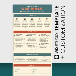 Car Wash Wix Studio Website Template: Retro Auto Detailing One Page Site