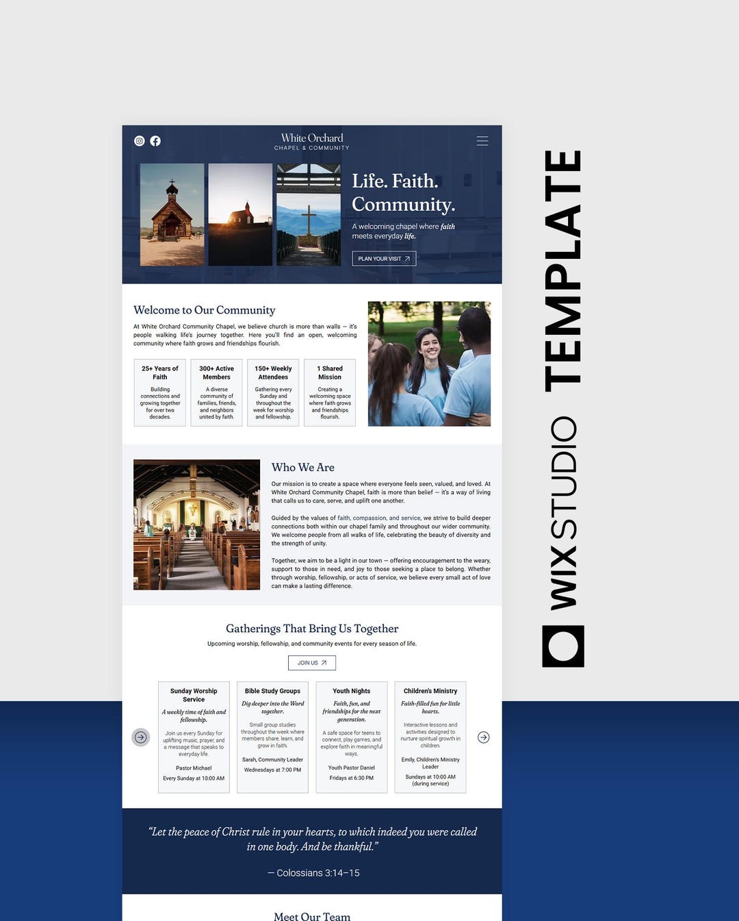 Church Wix Studio Website Template Design for Ministry & Community Etsy