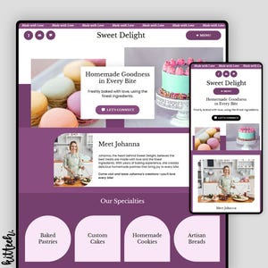Wix Studio Bäckerei Vorlage | Süßes und verlockendes Design für Konditoreien | Verkaufe Backwaren online und ziehe mühelos mehr Kunden an