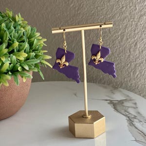 Louisiana Fleur De Lis Clay Earrings