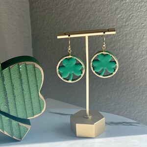 Circle Shamrock Clay Earrings