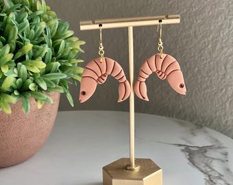 Shrimp Clay Earrings