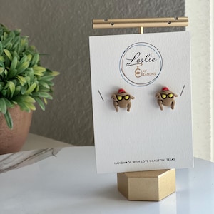 Friendly Turkey Stud Clay Earrings