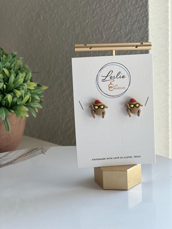 Friendly Turkey Stud Clay Earrings Australia