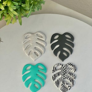 Large Monstera Clay Earrings
