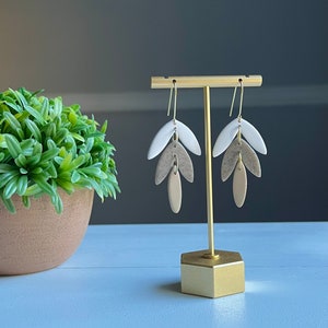 The Congress Clay Earrings in Gray, White, and Beige