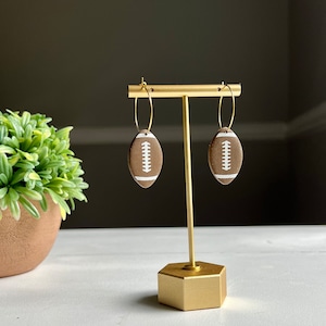 Large Football Clay Hoop Earrings