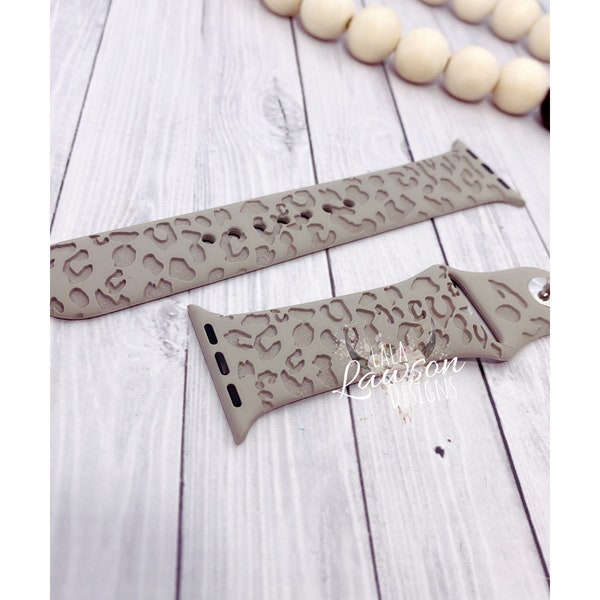 Watch Band Leopard Print SVG, Watch Band SVG, Engraved Watch Band File, Laser Ready File, Glowforge Ready