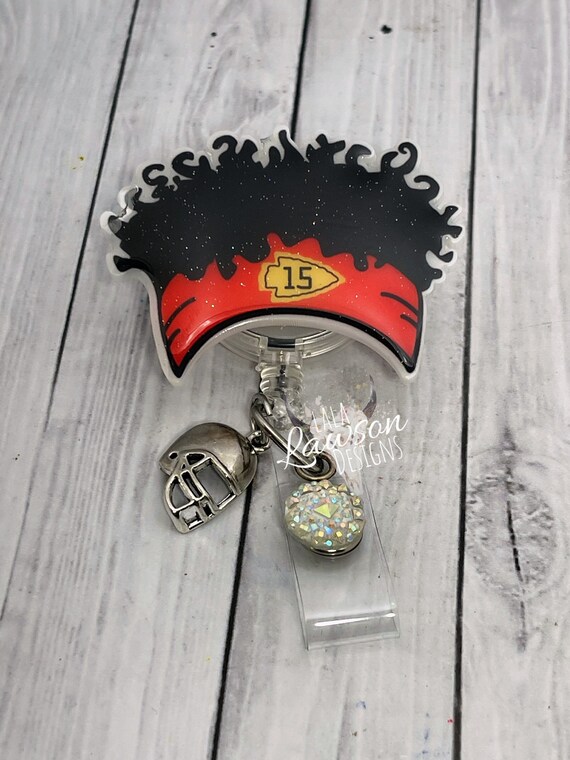 Football Fan Badge Reel Medical ID Retractable 360 Swivel Etsy