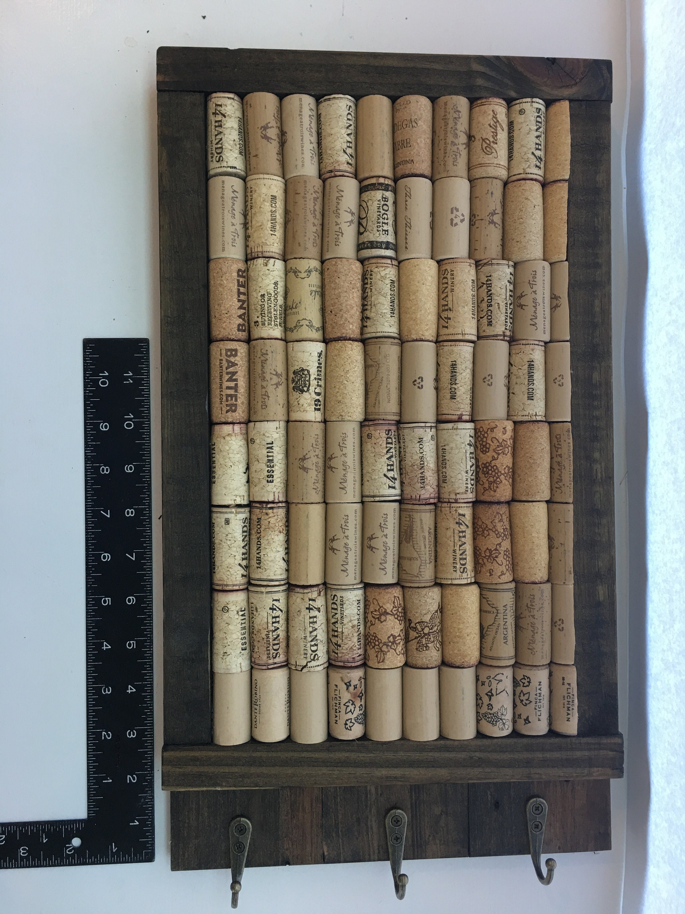 Wine Cork Bulletin Board Key Rack Etsy