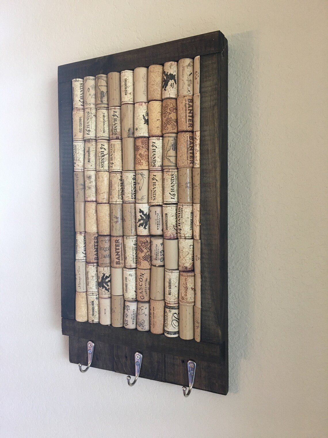 Wine Cork Bulletin Board Key Rack Etsy