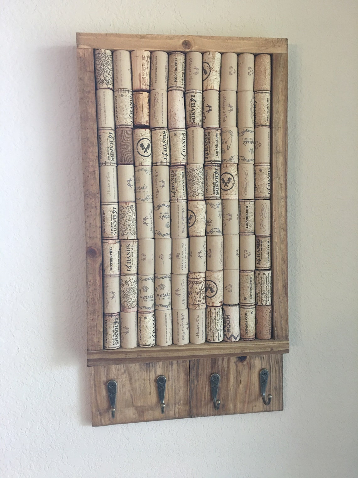Wine Cork Bulletin Board Key Rack Etsy
