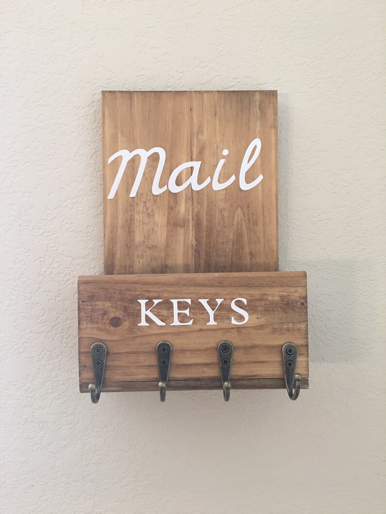 Rustic Mail Organizer and Key Storage Etsy