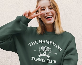 The Hamptons Tennis Club Sweatshirt - Vintage Sweatshirt - Aesthetic Sweatshirt - Retro Crewneck