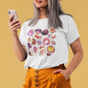 Figs T Shirt - Abstract Botanical Tee - Fruit Tshirt - Vegan Shirt - Foodie Tshirt - Fig - Plant T-shirt