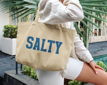 Salty grand sac de plage en toile, grand sac fourre-tout de plage maxi sac de plage tendance sac cabas d'été sac pour maman XL