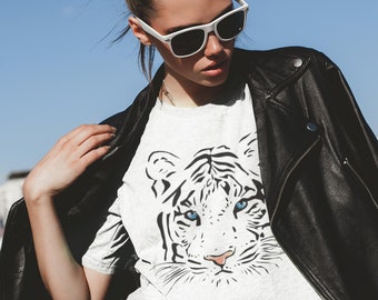 White Tiger T-Shirt - Tattoo Inspired - Cool Cats And Kittens - Aesthetic T shirt