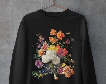 Vintage Floral Sweatshirt - Aesthetic Flower Sweatshirt - Botanical Jumper - Cottagecore Sweatshirt - Romantic Sweater