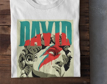 Michelangelo David Bowie Unisex T-Shirt - Art Hoe - Aesthetic Shirt - Unique Rock T Shirt