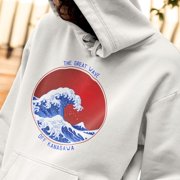 Hokusai Wave Hoodie - The Great Wave Off Kanagawa - Japanese Sweatshirt - Japan Hoodie - Art Sweatshirt - Aesthetic - Tumblr