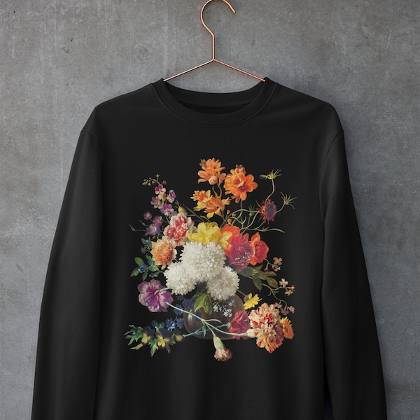 Sweat-shirt floral vintage - Sweat-shirt fleur esthétique - Pull botanique - Sweat-shirt Cottagecore - Pull romantique