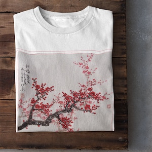 Cherry Blossom Japanese Vintage Flower Petal Art Tumblr Aesthetic Unisex T-Shirt/Shirt/Top, Oriental Sakura